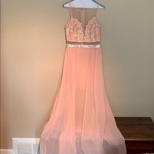 Sheer floor length gown